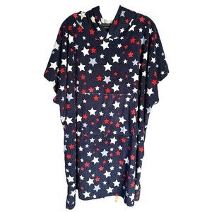 THROWZY BY MARLO LORENZ Women's Towel Cover up Stars Print One Size Navy Multi